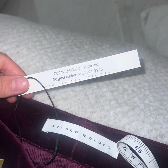 NWT Susana Monaco Velvet Blazer pant suit set - size small - Picture 3 of 9